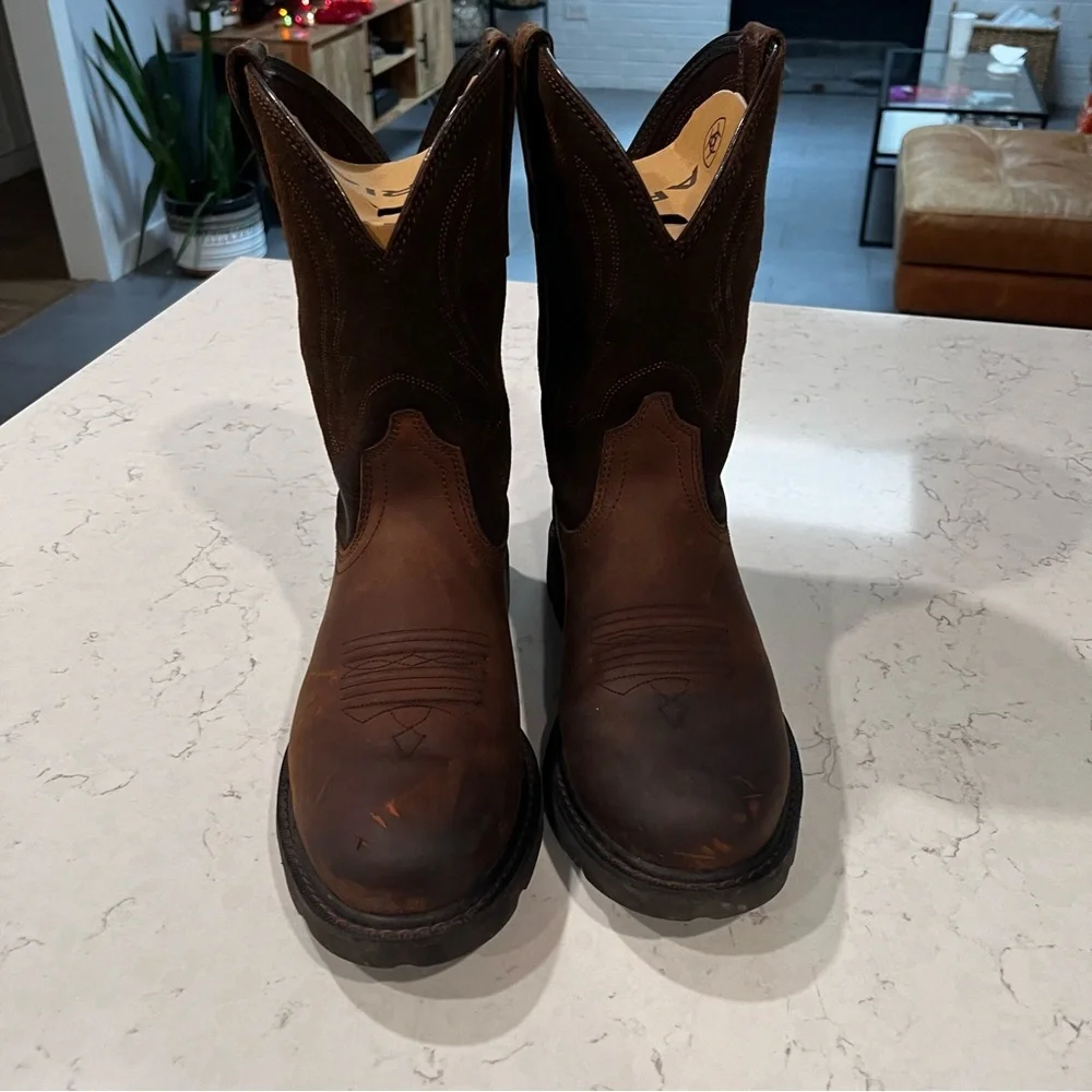 Ariat Groundbreaker Round Soft Toe Boots Men 8D Slip-Resistant